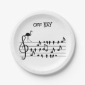 Assiettes En Carton Off Key, flamingo personnalisable (Devant)