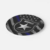 Assiettes En Carton Officier de police Shérif Cop Flag (Angle)