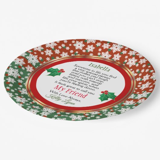 Assiettes En Carton Offre cadeau de Noël à un ami, etc... (Angle)