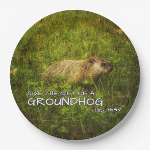 Assiettes En Carton Offrez le cadeau d'une Groundhog cette année assie