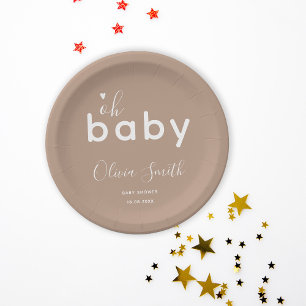 Assiettes En Carton Oh Baby Beige