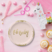Assiettes En Carton Oh Baby Blush Pink Gold Parties scintillant Baby s (Fête)