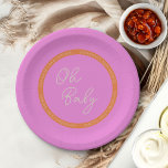 Assiettes En Carton Oh Baby Bright rose et Baby shower orange<br><div class="desc">Plaques en papier baby shower brillantes et joliment audacieuses, avec écriture manuscrite douce et typographie moderne. Le design tricolore est en rose, orange et neutre - qui sont tous très faciles à changer dans l'outil de conception si vous voulez créer votre propre palette de couleurs unique. Pour coordonner les invitations,...</div>