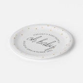 Assiettes En Carton Oh Baby Chic Script Gold Heart Baby shower (Angle)