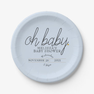Assiettes En Carton Oh Baby Chic Script Or Amour Coeur Baby Shower