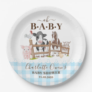 Assiettes En Carton Oh Baby Farm Animals Barnyard Baby shower