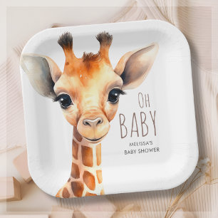 Assiettes En Carton Oh Baby Giraffe Baby shower