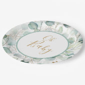 Assiettes En Carton Oh Baby Papier Plaques Baby shower Eucalyptus (Angle)