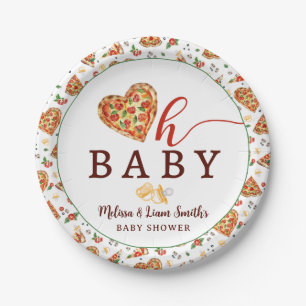 Assiettes En Carton Oh Baby Pizza et Pacificateurs Baby shower Papier 