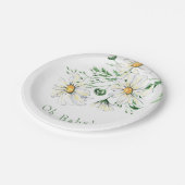 Assiettes En Carton Oh Bébé Blanc Daisies Douche (Angle)