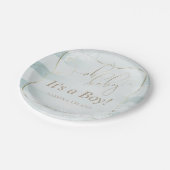 Assiettes En Carton OH Bébé ! Calligraphie Ombré Turquoise Bleu (Angle)