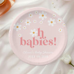 Assiettes En Carton oh bébés Retro Daisy Baby shower de boho rose<br><div class="desc">Oh Babies ! Plaques de baby showers jumeaux de marguerite d'inspiration rétro avec marguerites de style années 70 et polices et couleurs boho.</div>