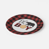 Assiettes En Carton Oh Boy Bear Buffalo Plaid Baby shower (Angle)