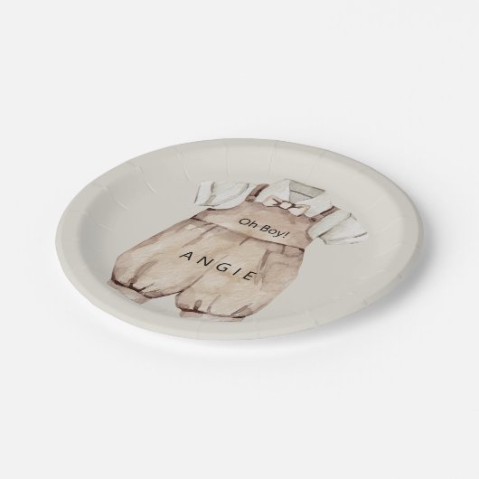 Assiettes En Carton Oh Boy Boho Baby shower (Angle)