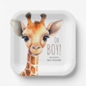 Assiettes En Carton Oh Boy Giraffe Baby shower (Recto)