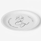 Assiettes En Carton Oh Boy Modern Script Baby shower (Angle)