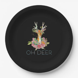 Assiettes En Carton Oh Cerf Mignon Cerf Coloré Design Minimaliste
