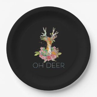 Assiettes En Carton Oh Cerf Mignon Cerf Coloré Design Minimaliste 