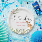 Assiettes En Carton Oh cerf rose or verdure baby shower cerf (Fête)