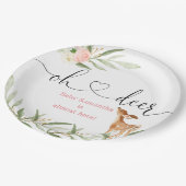 Assiettes En Carton Oh cerf rose or verdure baby shower cerf (Angle)