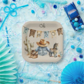 Assiettes En Carton Oh Cowboy Plaque Papier Occidentale Anniversaire (Fête)