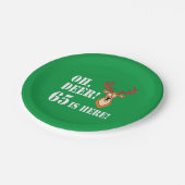 Assiettes En Carton Oh Deer 65e Anniversaire Plaque Papier (Angle)