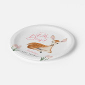 Assiettes En Carton Oh Deer Baby shower de printemps rose (Angle)