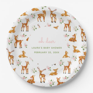 Assiettes En Carton Oh Deer Baby shower Floral
