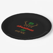 Assiettes En Carton Oh Deer Christmas Celebration Holiday Design (Angle)