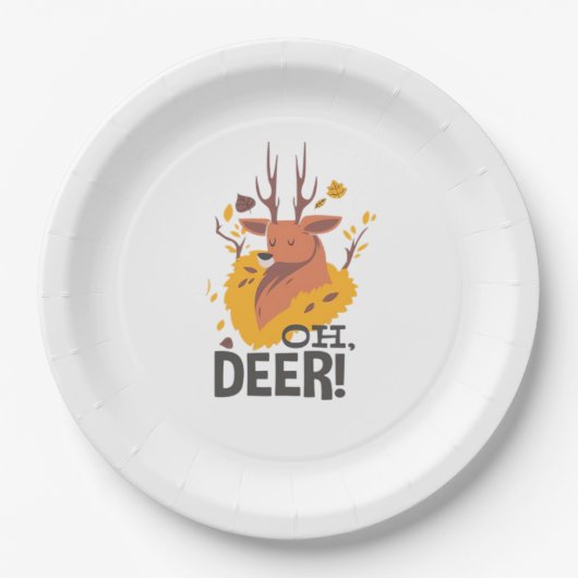 Assiettes En Carton Oh Deer Contemporary Minimal Look (Devant)
