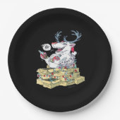 Assiettes En Carton Oh Deer Drunk Reindeer Celebrating Christmas Festi (Devant)