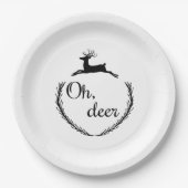 Assiettes En Carton Oh Deer Funny Style Design (Devant)