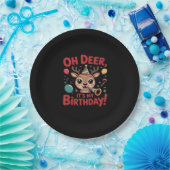 Assiettes En Carton Oh Deer Its My Birthday Cute Reindeer Festive Styl (Fête)