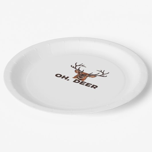 Assiettes En Carton Oh Deer Modern Clean Design (Angle)