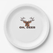 Assiettes En Carton Oh Deer Modern Clean Design (Devant)