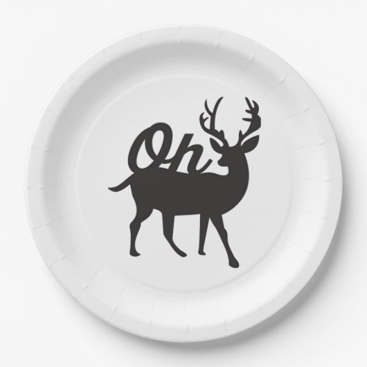 Assiettes En Carton Oh Deer Retro Classic Vibe (Devant)