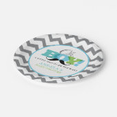 Assiettes En Carton Oh Garçon Baby shower Plaques de papier (Angle)