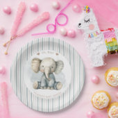 Assiettes En Carton Oh garçon Elephant Baby shower d'arc bleu (Fête)