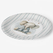 Assiettes En Carton Oh garçon Elephant Baby shower d'arc bleu (Angle)