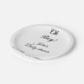 Assiettes En Carton oh garçon fille baby shower ajouter nom date année (Angle)