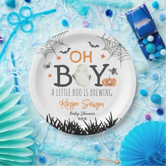 Assiettes En Carton Oh Garçon Plaques en papier Halloween (Fête)