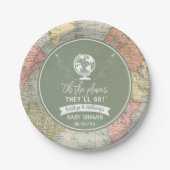 Assiettes En Carton "Oh Les Endroits Où Ils Vont Aller !" Baby shower  (Devant)