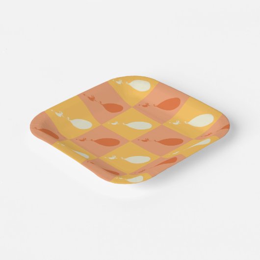 Assiettes En Carton Oh, les endroits où tu iras | Motif orange (Angulaire)