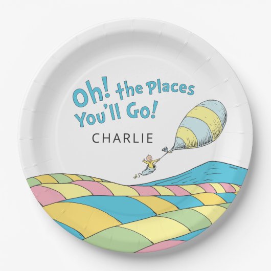 Assiettes En Carton Oh! Les Endroits où tu iras ! Plaques Papier BoyBi (Devant)