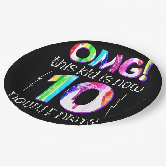 Assiettes En Carton Oh mon Dieu ! Cet Enfant Est Maintenant 10 Double (Angle)