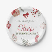 Assiettes En Carton Oh Quel Amusant Noël Anniversaire (Devant)