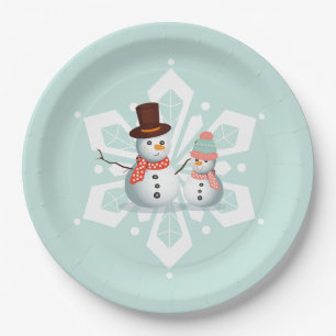 Assiettes En Carton Oh Quel Amusant Snowman Anniversaire