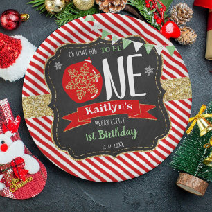 Assiettes En Carton Oh Quel Amusement D'Être Un ! Noël 1er anniversair