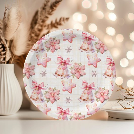 Assiettes En Carton Oh quel Fun rose cookie de Noël fête d'anniversair
