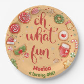 Assiettes En Carton Oh quel plaisir Noël anniversaire (Devant)